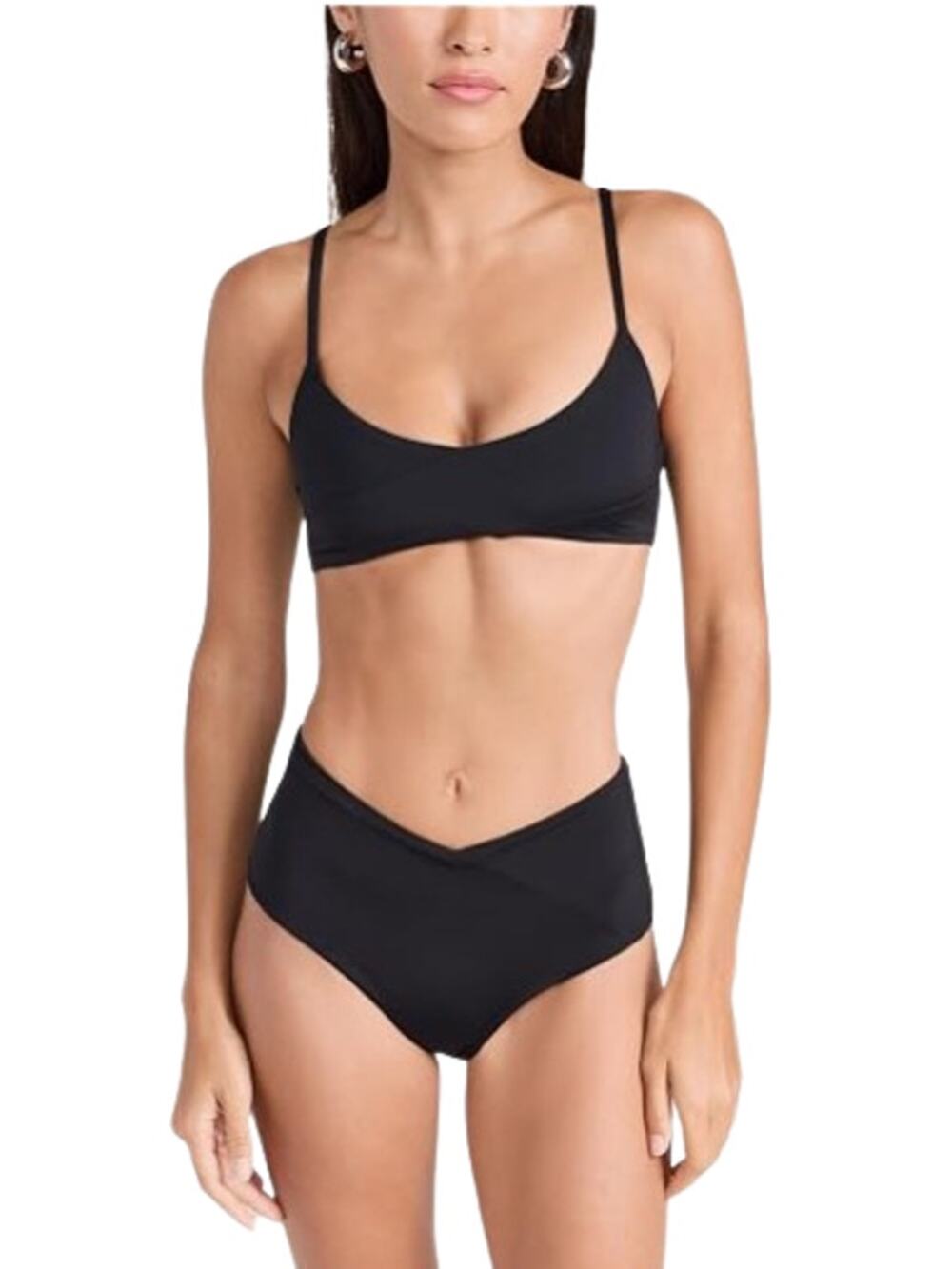 L*SPACE Women's High Tide Bikini Swim Set Small Black Stretch Adjustable NWT
